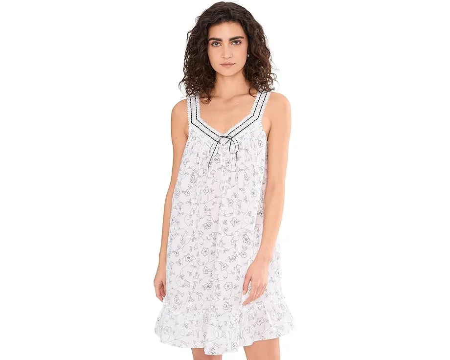 Хлопковая сорочка Eileen West без рукавов из батиста