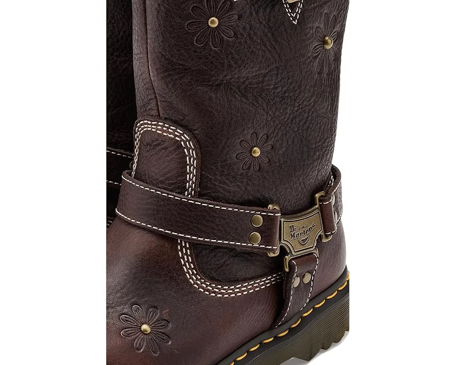 Ботинки Dr. Martens Anistone Hi Flower из кожи с цветочным тиснением