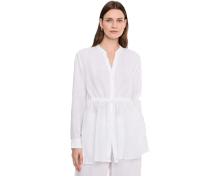 Organic Handkerchief Linen Long Shirt With Drawstrng