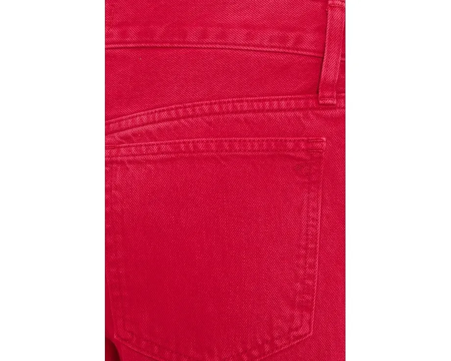 Джинсы Madewell Low Slung Baggy Crop в красном цвете