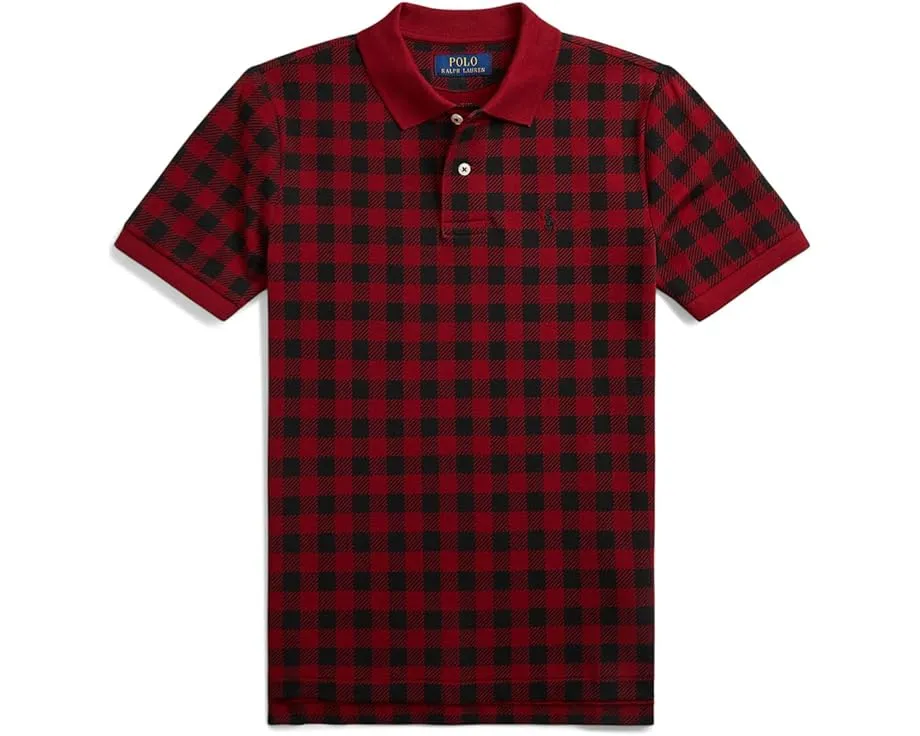 Клетчатая поло Polo Ralph Lauren Kids из хлопковой сетки для детей постарше