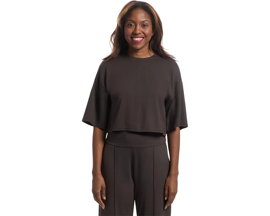 TravisMathew Топ Friday Ponte с коротким рукавом и прямым подолом