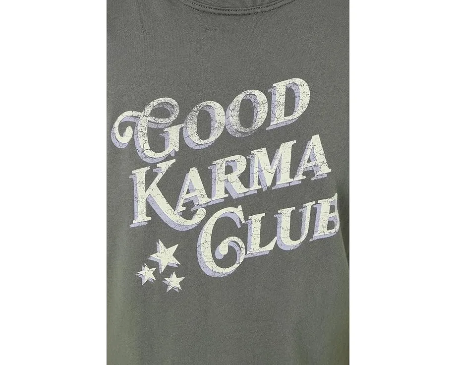 Футболка Spiritual Gangster Karma Club Lila с принтом Good Karma Club и прямым кроем