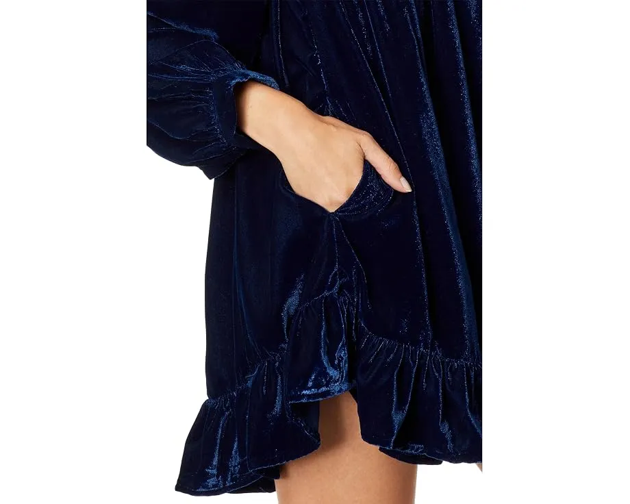 Мини платье из вельвета Free People Estella с V-образным вырезом