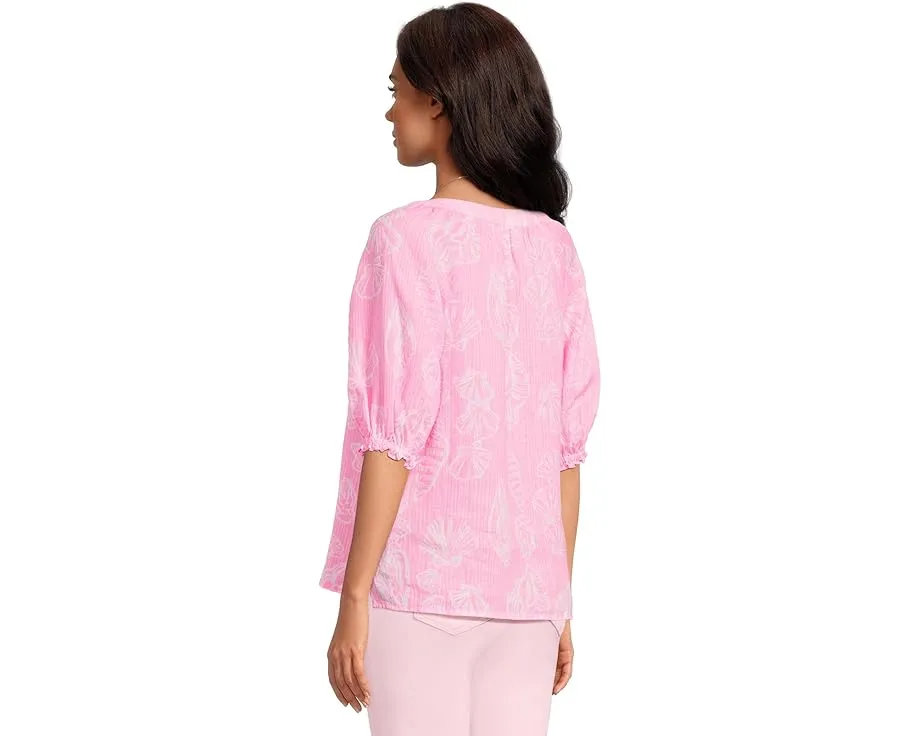 Блуза Lilly Pulitzer Caprina Top из льна с длинным рукавом