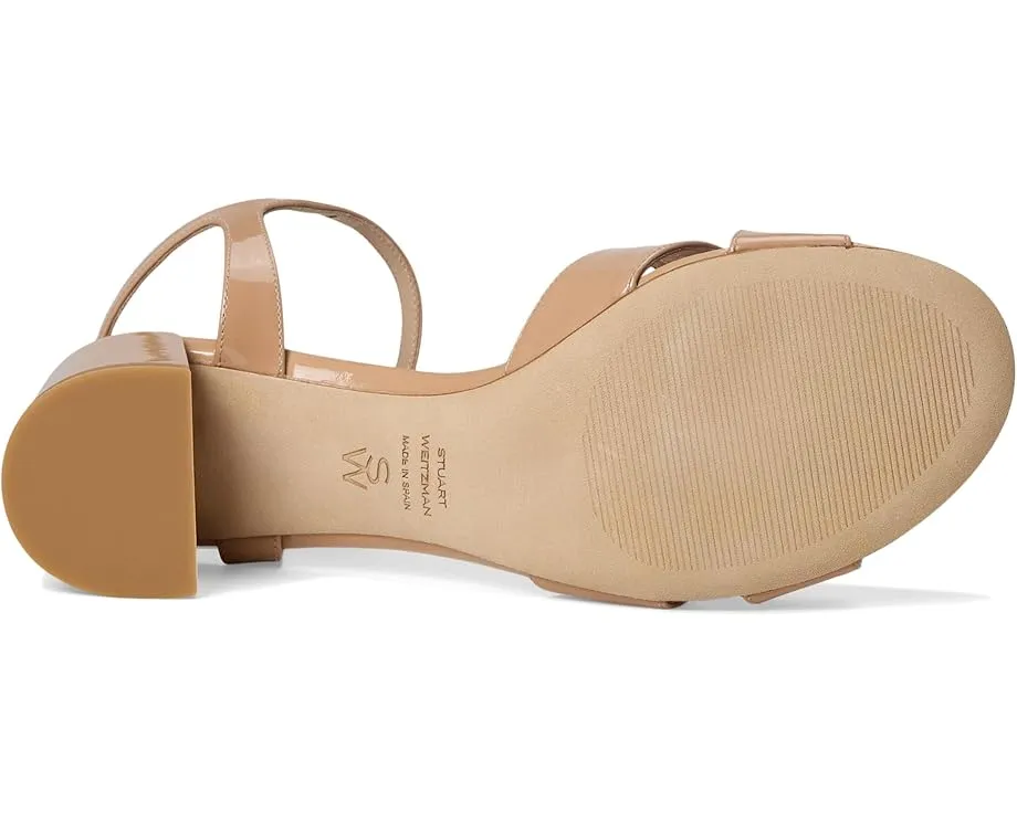 Сандалии Stuart Weitzman Dayna Block 50 на квадратном каблуке с открытым носком
