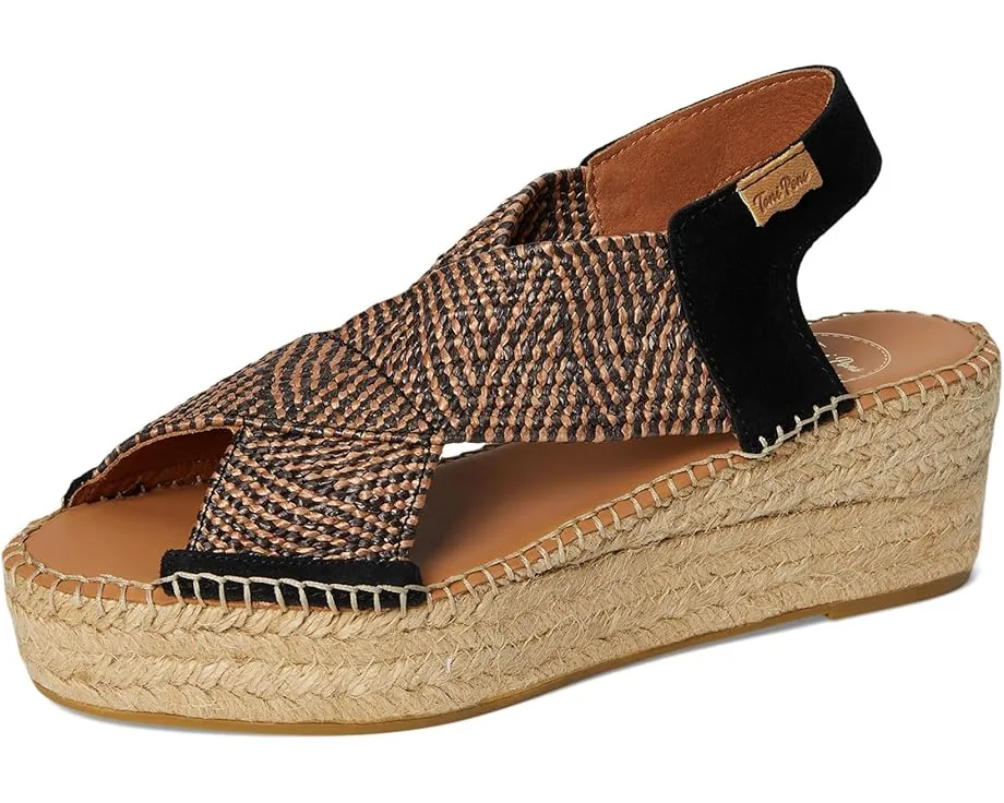 Сандалии-эспадрильи Toni Pons Masai на платформе с двухтонным плетеным верхом