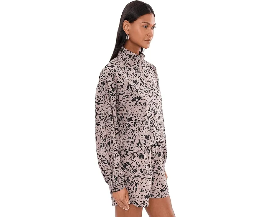 Essentials Graphics Animal Print Relaxed Woven Half-zip Jacket