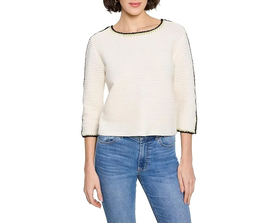 Свитер NIC+ZOE Ottoman Stitched с рельефной вязкой и декоративной строчкой