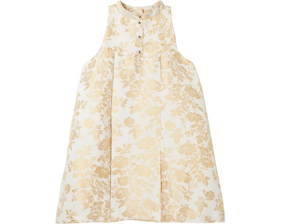 Золотое платье-трапеция с цветочным принтом Janie and Jack для девочки