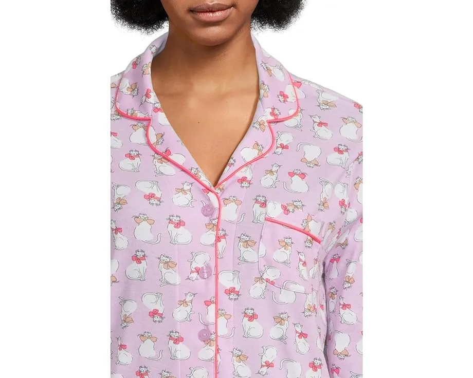 Пижамный комплект Novelty Long Sleeve Girlfriend с атласными деталями Karen Neuburger