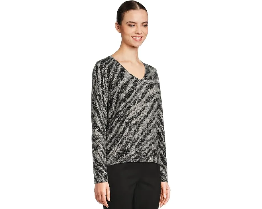 Свитер Elliott Lauren с V-образным вырезом и принтом Zebra Crossing