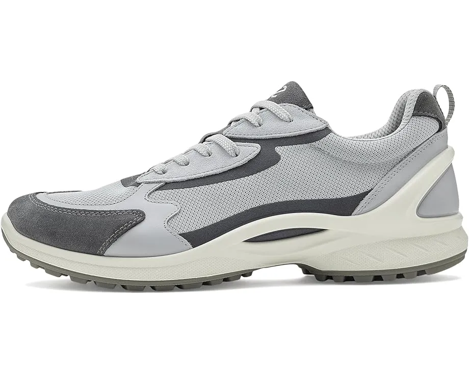 ECCO Biom Energi Sporty Lace-Up серые кроссовки из кожи и текстиля