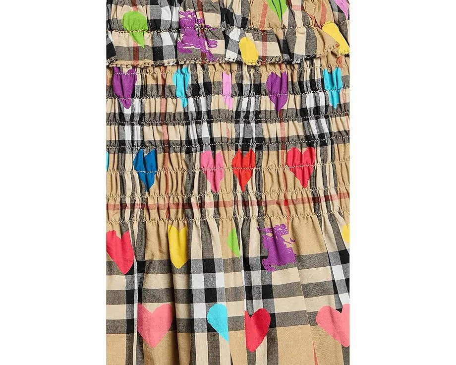 Burberry Kids Юбка Ama Check Heart с клеткой и сердечками