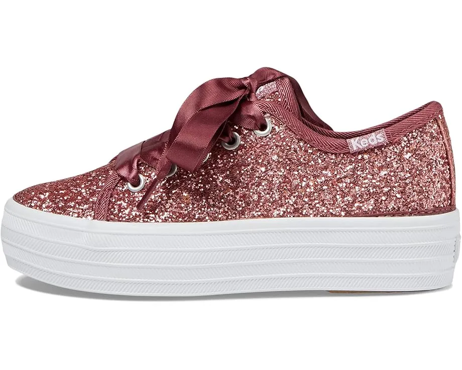 Детские кроссовки Keds Triple UP Glitter Celebrations с блестками и стопкой