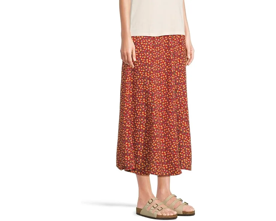 Юбка миди Toad&Co Manzana Paneled из органического хлопка с цветочным принтом и разрезом