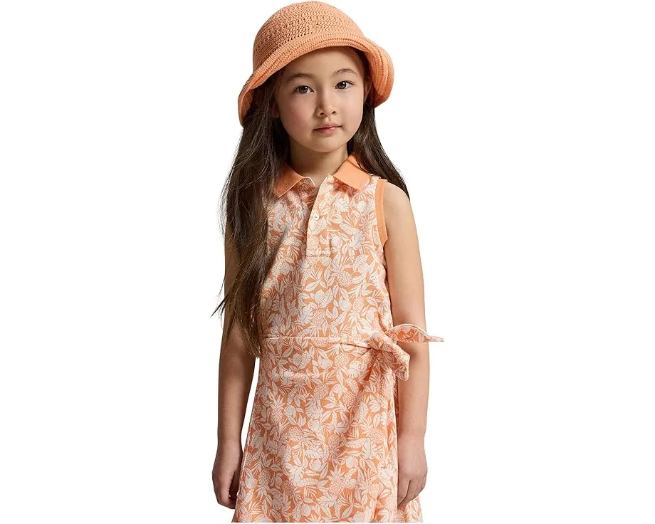Платье-поло для девочки с ананасовым принтом и имитацией запаха Polo Ralph Lauren Kids
