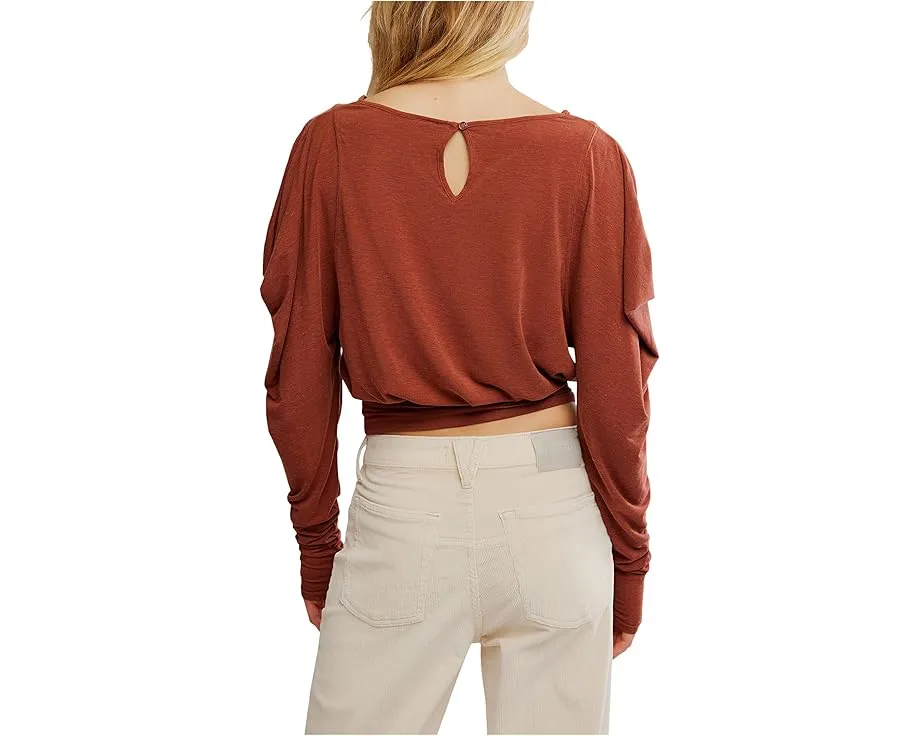 Блуза Moxie с длинным рукавом от Free People на запах с объемными плечами