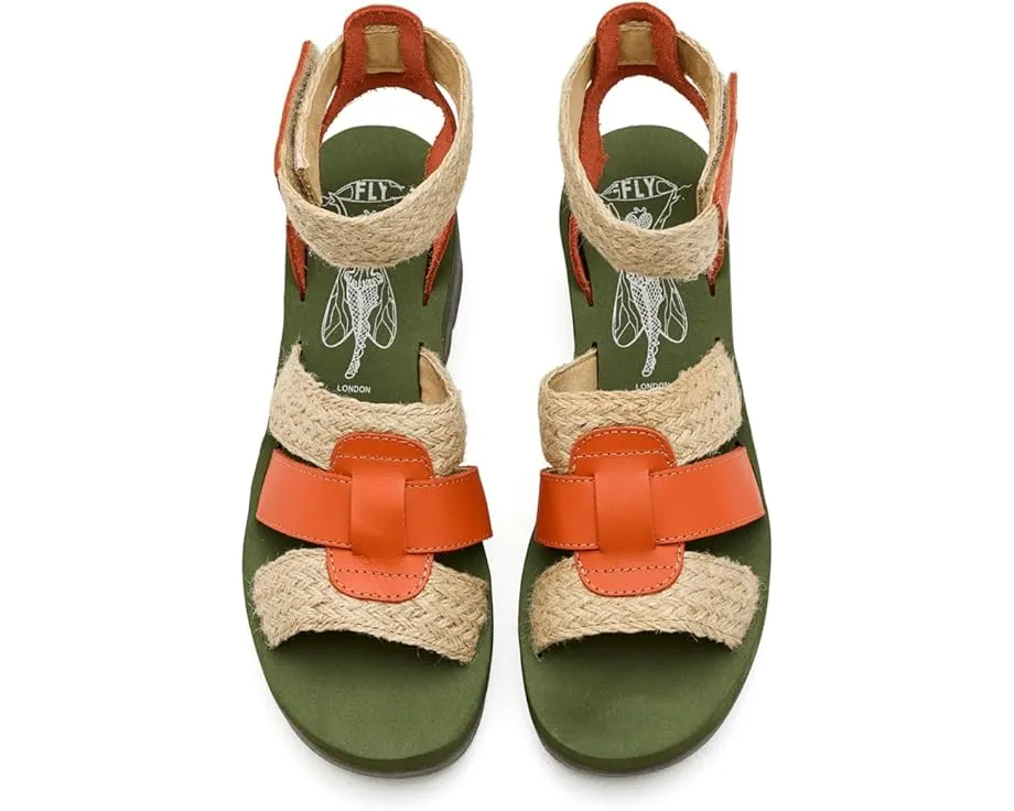 Сандалии FLY LONDON Yory430fly на танкетке с ремешком на липучке и толстой амортизацией