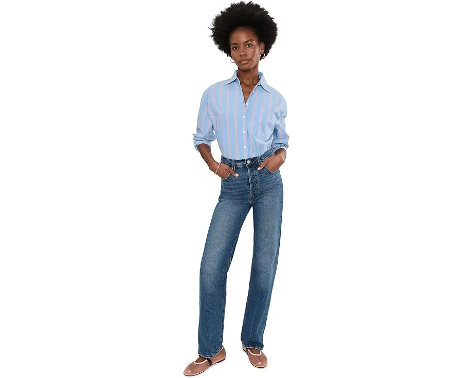 Madewell рубашка Easy Shirt из поплина в полоску