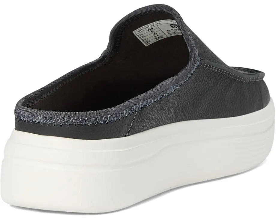 Слипоны Hey Dude Austin Lift Leather с кожаным верхом и платформой