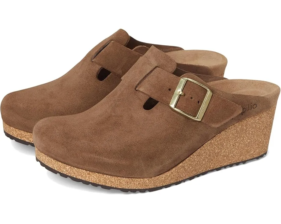 Birkenstock Клог на танкетке Fanny из замши с пробковой стелькой