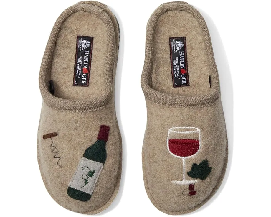 Тапочки Haflinger Wine Time с тематическим дизайном
