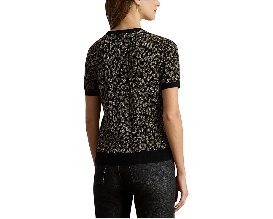 Свитер Lauren Ralph Lauren с коротким рукавом и жаккардом оцелота