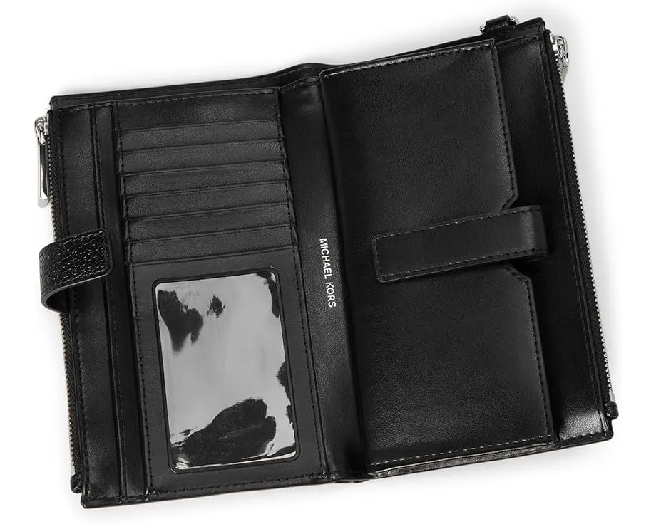 Клатч на запястье MICHAEL Michael Kors Adele Double Zip из зерненой кожи с двумя отделениями