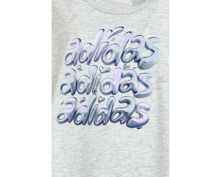 Комплект adidas Kids Back Pleated Heather Tee Mesh Short Set с логотипом и плиссировкой