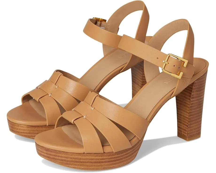 Сандалии Lauren Ralph Lauren Soffia Nappa Leather на платформе с квадратным каблуком