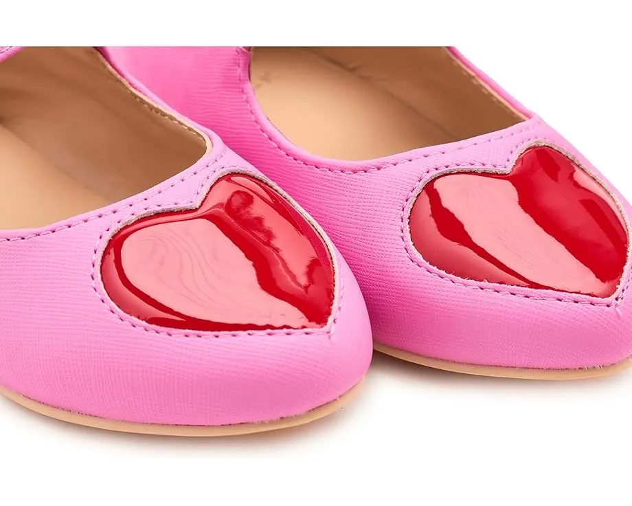 Лакированные балетки Janie and Jack с сердечком на носке и регулируемой пряжкой