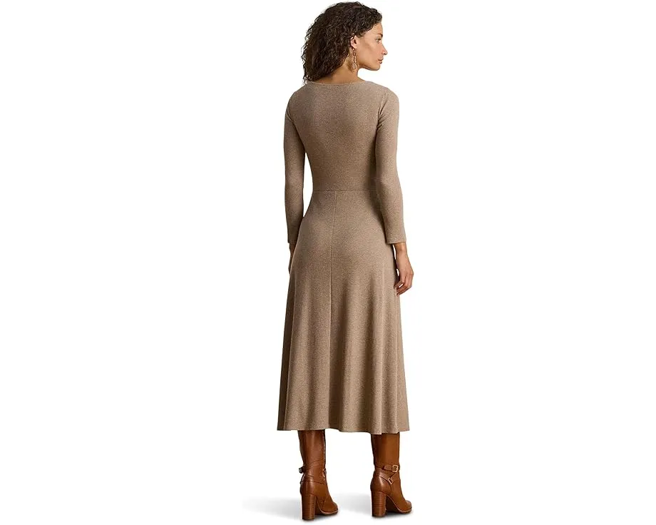 Платье миди с рубчиком и отделкой под пряжку Lauren Ralph Lauren