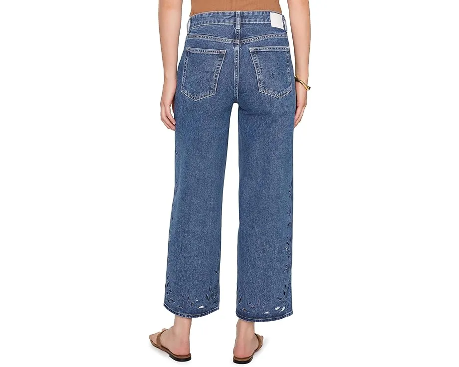 Джинсы Saige Mid-Rise Wide Leg Crop AG Jeans мальбек