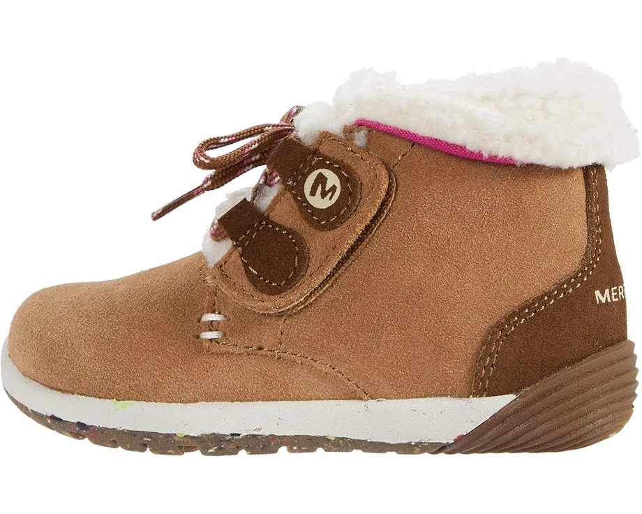 Merrell Kids Bare Steps Cocoa детские зимние ботинки с широким носком и мемори пеной