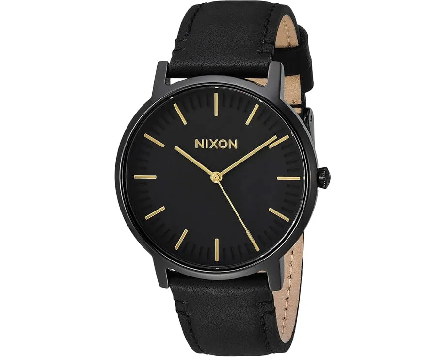 Часы Nixon Porter Leather с японским кварцевым механизмом и кожаным ремешком
