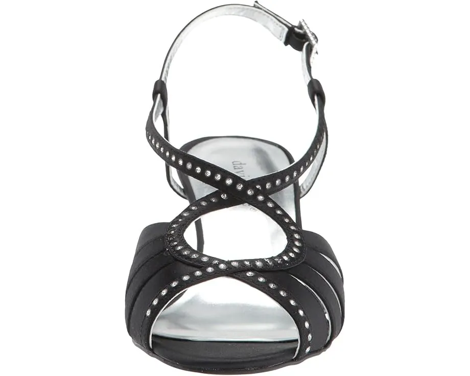 Сандалии Whisper на регулируемой шлейке с открытым носком и стразами David Tate