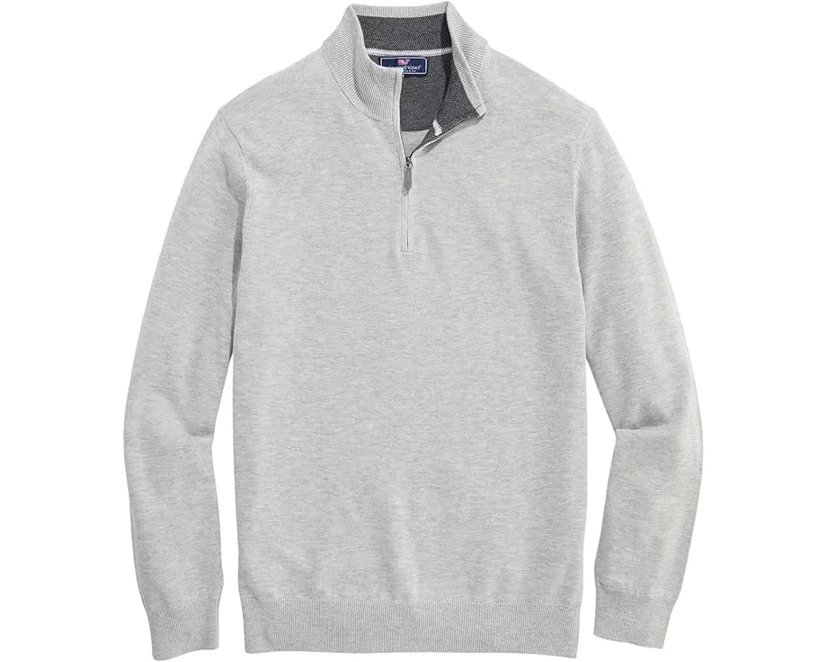 Свитер Boathouse Tipped на четверть молнии из смеси хлопка и шелка Vineyard Vines