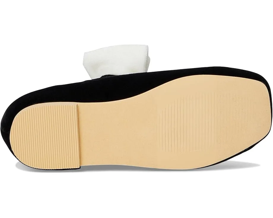 Балетки Janie and Jack из бархата с бантом на щиколотке и квадратным носком