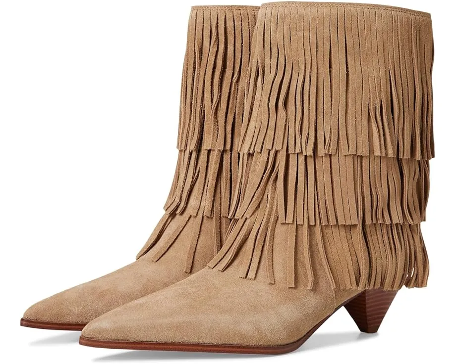 Ботильоны Jayla Heeled Bootie от MICHAEL Michael Kors с бахромой и конусным каблуком