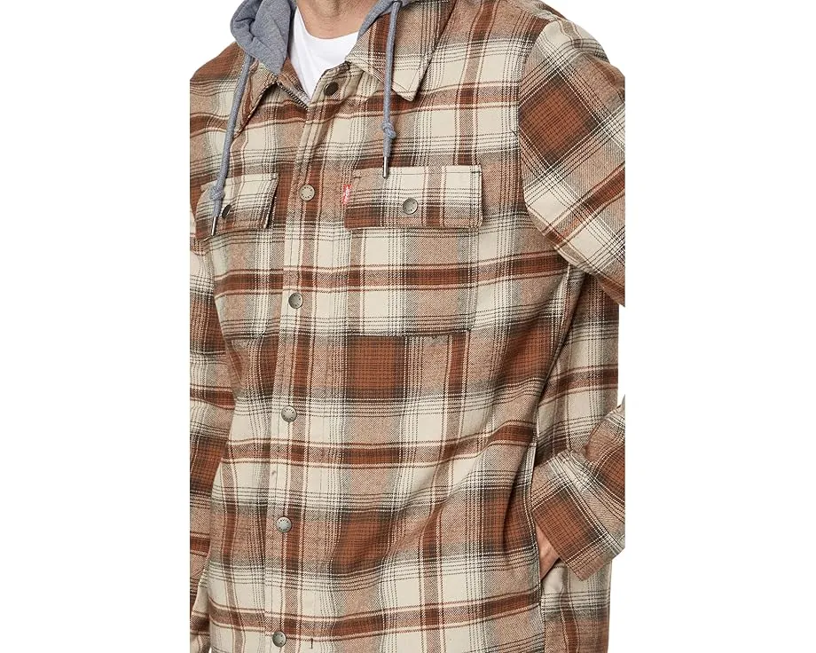 Куртка Levi's из хлопка с капюшоном и подкладкой из шерпи