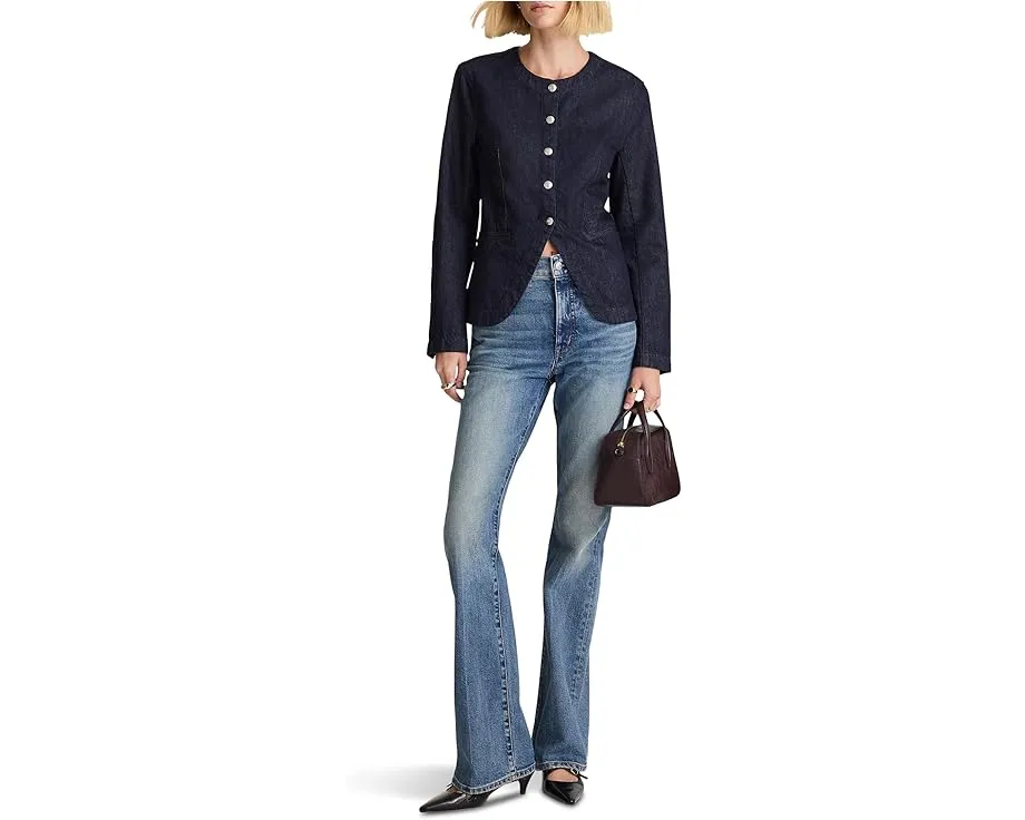 Жакет Madewell Collarless Jacket In Rinse без воротника с карманами