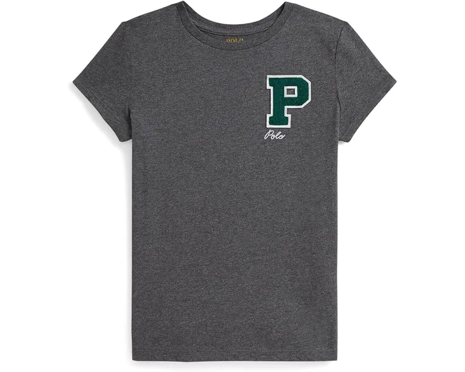 Хлопковая футболка Letterman с аппликацией Polo Ralph Lauren Kids для старших детей