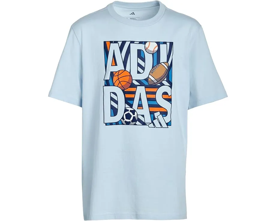 Футболка adidas Kids Multi Sport Poster с графическим принтом и круглым вырезом