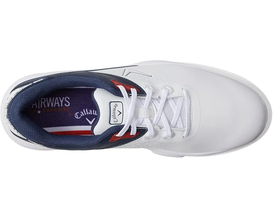 Callaway Coronado V3 гольф-туфли бело-сине-красные с микроволокном и амортизацией ForgedFoam