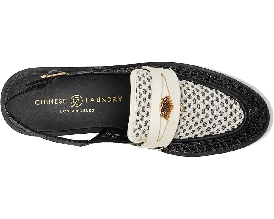Кожаные лоферы Chinese Laundry Paiinted на устойчивом каблуке с ремешком