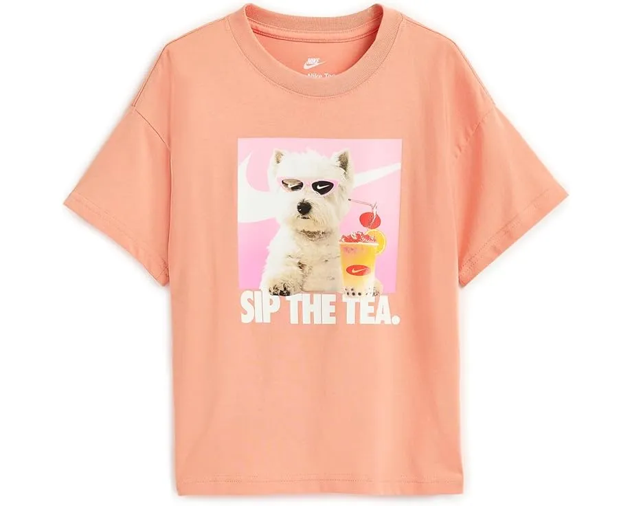 Детская футболка Nike Kids Sportswear Puppy T-Shirt с принтом и свободным кроем