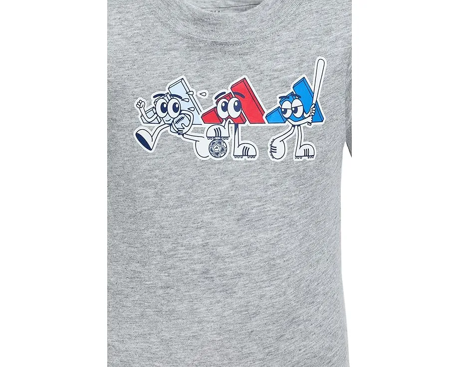 Детский комбинезон adidas Kids с короткими рукавами и логотипом 3-Bar из хлопка и полиэстера