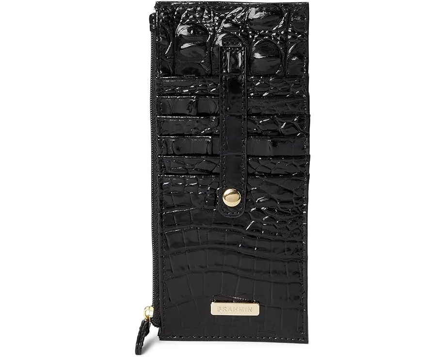 Кредитный кошелек Brahmin Melbourne из текстурированной кожи на молнии