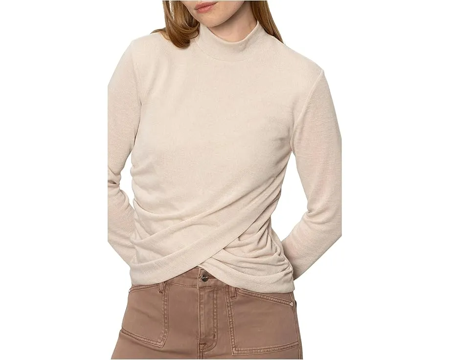 Топ Sanctuary Long Sleeve Draped Mock Neck с драпировкой и высоким воротником